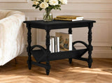 Classic Wooden Side Table with Magazine Rack, Rubberwood Legs, and Birch Veneer Finish Elegant and W3137P542550