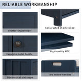 Storage Bench with 3 Shutter-shaped Doors, Shoe Bench with Removable Cushion and Hidden Storage 51949526
