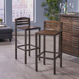 Milos Outdoor Acacia Wood Barstool 57485.00DBRN