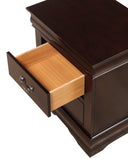 1pc Cherry Finish Two Drawers Louis Philip Nightstand Solid Wood Contemporary & Simple Style B011P169961