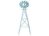 8FT Weather Resistant Yard Garden Windmill Blue 54241539