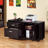 ZNTS Office File Credenza, Work Office Printer Cabinet with Storage Drawers and File Cabinet, Red Cocoa B107130804