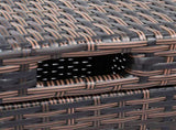 With Top Cover Iron Frame Rattan Trash Can Brown Gradient 79503488