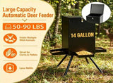 14 Gallon Gravity Deer Feeder 50-90 LBS Capacity Galvanized Coated Steel Wildlife Game Feeder with 4 70429595
