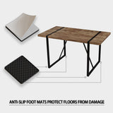 55 " dining table modern rural industrial rectangular MDF dark wood, 4-6 people, 1.5" thick W2189P168378