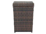 With Top Cover Iron Frame Rattan Trash Can Brown Gradient 79503488