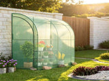 7 x 3.5 x 7 Feet Lean-To Walk-In Greenhouse with 3-Tier Shelves, Waterproof & Sun-Proof PE Wall 74278180