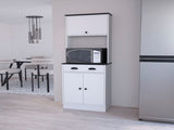 White and Black 2-Cabinet Kitchen Pantry B062P175029