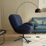 360&deg Swivel Office Chair, Modern Chenille Chair with Faux Leather and Black Metal Base Frame, No N817P205024B
