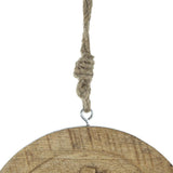6" x 6" Wooden Hanging Circle With Snowflake Cut, Decorative Hanging Christmas Tree Ornaments for W2078P247900