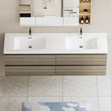 72" Floating Bathroom Vanity with Sink, Modern Wall-Mounted Bathroom Storage Vanity Cabinet with Two W1573P152709