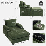 Modern Oversized Chair with Ottoman,Chenille Fabric Sofa Bed,Accent Chair Comfy Sofa with Cupholders W2606P293158