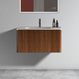 ZNTS U047-Etna30W-305 Etna 30" Striped Walnut Bathroom Vanity with White Ceramic Sink, Wall Mounted W1865128397