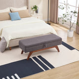 COOLMORE Teddy wool fabric, solid wood feet for solid weighing, and bed end stool with storage W1539P242732