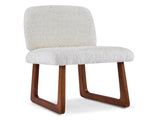 Dining Chair Set of 2, Plush Fabric Upholstered Dining Chairs with Curved Wooden Legs and Beige N779P370775B
