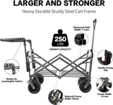 Collapsible Wagon Heavy Duty Folding Wagon Cart with Removable Canopy, 4" Wide Large All Terrain 37139620