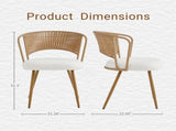 Wicker dining chairs - 4-piece set - Farmhouse soft padded cane back kitchen chair with sponge 31686339