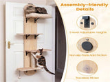 Door Hanging Cat Tree 5-Level Height Adjustable 4-Tier Climber No-Drill for Apartment Beige 95540825