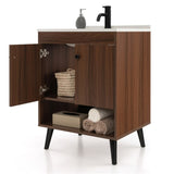 Wooden bathroom cabinet with sink 69154735