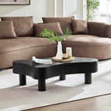 42.52 Inch Modern Wooden Handcraft Drum Coffee Table Irregular Shaped Coffee Table for Living W2582P251225