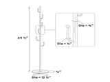 Coat Rack 6 Hooks 64.5 in Freestanding Metal Coat Rack Coat and Hat Hanger Organizer Rack Garment 90526308