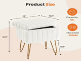 Square Ottoman with Storage, Makeup Cute Soft Small Footstool, Modern Style Faux Fur Seat with 4 46182187