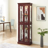 Curio Cabinet Lighted Curio Diapaly Cabinet with Adjustable Shelves and Mirrored Back Panel, W1693P154579
