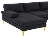 280*130*85 U-Shaped 4-Seat Linen Seat Frame Wooden Frame Back Iron Frame Golden Feet Indoor Modular 08465381