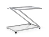 Bar Cart, Bakers Rack,Home Serving Bar Cart With Lockable Wheels, Wine Rolling Cart ,Tempered Glass 36923476