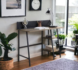 Garima Rustic Oak with Black Finished Legs Writing Desk B2726P243695