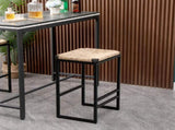 Set of 2 Water Hyacinth Woven Bar Stools for Kitchen Counter Water Hyacinth Grass Backless Barstools W1757104744