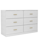 ZNTS Modern White 6-Drawer Dresser for Bedroom - Ample Storage Wide Chest of Drawers, Sturdy & Safe W1785136021