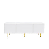 Modern warm white TV cabinet , for Living Room Bedroom W331P240826