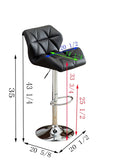 Glasgow Contemporary Tufted Adjustable Height Hidraulic Bar Stools, Set of 2, Red T2574P164867