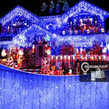 105ft Outdoor Christmas Decoration Lights,1000 LED 8 Modes Curtain Fairy Lights with 50 Drops,Plug 05241446