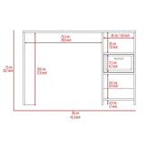 Omma Computer Desk, One Drawer, Two Shelves B070P188826