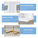 Luxury Simple Arch Chair - Set of 4 White PU Material High Resilience Dining Chair with Arched Metal W1151P154873