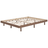 Modern Design Full Floating Platform Bed Frame for Walnut Color W697123293