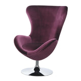 ZNTS Purple Flannelette Fabric Accent Chair w Ottoman Contemporary Modern Living Room Furniture Chic High B011P214555