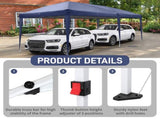 10'x20' Instant Pop Up Canopy Tent Blue, 6 Side Panels 2 Doors 4 Mesh Windows, 28/22mm Powder Coated 90065651