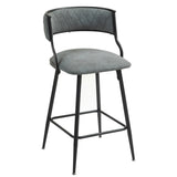 26'' Counter height bar stools PU cover kitchen island counter bar stool with black powder coating 15887980