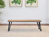 Aryven Industrial Wood Dining Bench, Rustic Dark Pine Finish T2574P164623