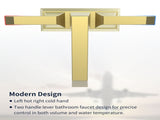 2-Handle Heavy Duty Bathroom with Drain and Supply Kits, Modern Style Lavatory Deck Mounted 59492495