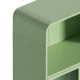 45.28" H Cabinet, Bathroom Floor Cabinet with Glass Door and Shelves, Freestanding Display W757P205952