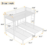 Twin over Twin & Twin Bunk Beds for 3, Twin XL over Twin & Twin Bunk Bed Metal Triple Bunk Bed, 10666024