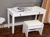 Flip Single Mirror Double Drawers Straight Feet Dresser White 53998961