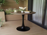 31.5" Walnut color Round Dining Table, Tulip Table Kitchen Dining Table 2-4 People with MDF Table W2189131851