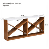70.87 inch Farmhouse Console Table, X Shape Detachable ExtraLong Table with Storage for Entryway, W2317P233342