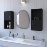 FM FURNITURE Dixie 2 bathroom medicine cabinets with storage with open shelf, Black B128P321073