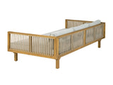 Outdoor Patio Sofa with Light Gray Cushion & Light Brown Rope, Acacia Wood Teak Finish, water N770P354675L